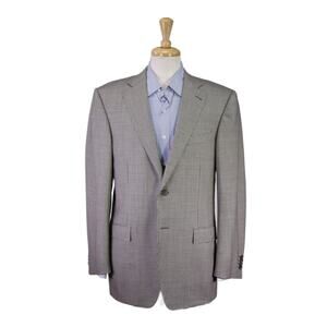 Ermenegildo Zegna Traveller Micronsphere Black White Houndstooth Blazer 40R